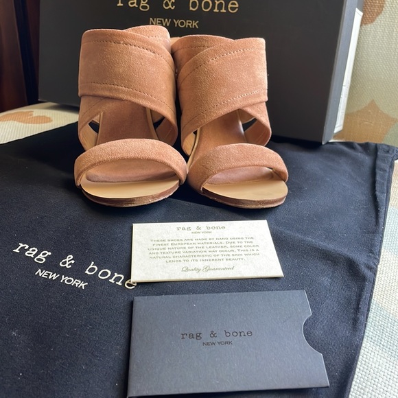 RAG & BONE Shaw Mule Wedge Sandals in Macaroon Rose - Picture 13 of 15